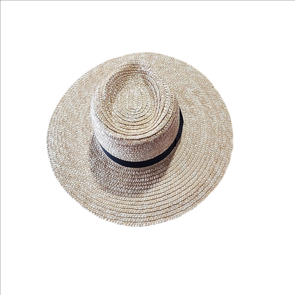 Lack Of Color Accessories - Lack of Color The Spencer Boater hat Natural Straw Wide Brim Sz Med 57cm
